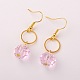 Pink Glass Beads Jewelry Sets SJEW-PJS332-5