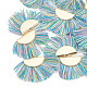 Décorations de pendentif pompon en polyester KK-S345-182G-G-2