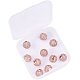 NBEADS 1 Box of 10 Pcs 10mm Crystal Cubic Zirconia Pave Micro Setting Round Beads Pave Disco Ball Spacer Beads Brass Bracelet Connector Charms for Jewelry Making ZIRC-NB0001-01RG-2