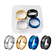 4 configuración de anillo de dedo acanalado de acero inoxidable de colores STAS-TA0001-26E-2