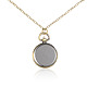Alliage plat rond montre de poche collier pendentif en quartz WACH-N006-11-2