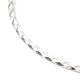 304 Stainless Steel Rhombus Textured Wire Necklace Making MAK-L015-02P-3