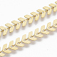 真空メッキ304ステンレス鋼の穂軸チェーン  ハンダ付け  ゴールドカラー  6.5x6x0.3mm  約39.37インチ（1m）/連 CHS-S006-JN952-2-1