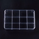 （訳あり商品）  12コンパートメントは、プラスチックビーズ貯蔵容器を矩形  透明  23.5x15x3.5cm CON-XCP0004-07-1