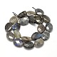 Plats ovales chapelets de perles de labradorite naturelle G-L357E-12-2