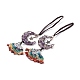 Natural Amethyst Moon with Mixed Gemstone Chips Tassel Pendant Decorations G-L524-07R-A05-1