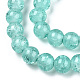 Chapelets de perles en verre craquelé peint DGLA-Q023-8mm-YS19-A-3
