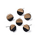 Opaque Resin & Walnut Wood Stud Earrings EJEW-N017-008-B01-1