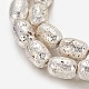 Brins de perles de pierre de lave naturelle galvanisées G-P400-12S-2