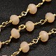 Faceted Rondelle Handmade Electroplate Glass Beaded Chains CHC-L029-02-1