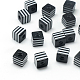 Opaque Stripe Resin Beads RESI-S342-8x8-01-1