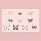 20 Stück 10 Stile Heißprägung PVC wasserdichte Schmetterling dekorative Aufkleber PW-WG14945-02-1