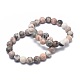 Bracelets extensibles en perles de jaspe zèbre naturelles X-BJEW-K212-A-035-1