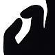 ベルベット OK ハンド リング ディスプレイ スタンド  リング収納用ジュエリーオーガナイザーホルダー  ブラック  93x50x165mm ODIS-Q041-03A-3
