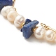 Bracelet double couche de lapis-lazuli naturel et de perles de nacre BJEW-TA00025-05-4