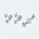 925 Sterling Silver Micro Pave Cubic Zirconia Pendants and Stud Earrings Components Sets STER-F045-02P-1