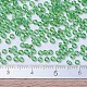 MIYUKIラウンドロカイユビーズ  日本製シードビーズ  11/0  （rr179l）透明な薄緑ab  2x1.3mm  穴：0.8mm  約1111個/10g X-SEED-G007-RR0179L-3
