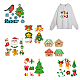 Weihnachtsthema haustier wärmeübertragungsfolie logo aufkleber set DIY-WH0230-059-1