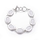 Weiße Muschel Perlen Armbänder BJEW-L613-17A-2
