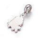 304 Stainless Steel European Dangle Charms OPDL-L013-50P-2