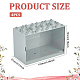 長方形の積み重ね可能なプラスチック製ミニフィギュアディスプレイケース  模型用防塵おもちゃ箱  ビルディングブロック  人形ディスプレイホルダー  銀  5.1x10.3x7cm ODIS-WH0043-60B-2