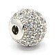 Micro ottone gioielli cz spianare perle tonde zirconi ZIRC-M024-04P-2