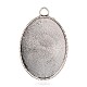 Ovale en alliage de style tibétain supports cabochons grand pendentif PALLOY-J689-01AS-1