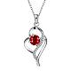 Silver Plated Brass Cubic Zirconia Heart Pendant Necklaces For Women NJEW-BB06041-A-1