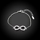 Tin Alloy Rhinestone Infinity Link Bracelets BJEW-BB16337-4
