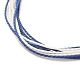 ワックスポリエステル マルチ連 ブレスレット  女性のための調節可能なストリングブレスレット  ミディアムブルー  内径：2-1/8~4-1/8インチ（5.3~10.5cm） BJEW-JB07892-06-4