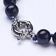 Synthetic Blue Goldstone  Beaded Necklaces NJEW-G920-07-3