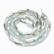 Electroplate opaco colore solido perle di vetro fili X-EGLA-T008-12F-2