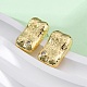 Прямоугольные серьги-гвоздики из латуни с микропаве и цирконием EJEW-R025-21G-3