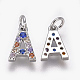 Brass Micro Pave Cubic Zirconia Charms X-ZIRC-L070-38A-P-2