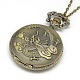 Alloy Flat Round with Dragon Pendant Necklace Pocket Watch WACH-N012-27-2