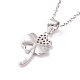 Ожерелье-подвеска из стерлингового серебра с родиевым покрытием и прозрачными фианитами для женщин NJEW-P267-04P-3