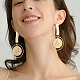 BENECREAT 10Pcs Brass Twist Rectagnle Stud Earring Findings KK-BC0010-95-5