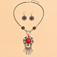 Комплект из ожерелья и сережек с подвеской из цинкового сплава и смолы в этническом стиле с цветочным бохо-стилем FS-WGD47C5-02-1
