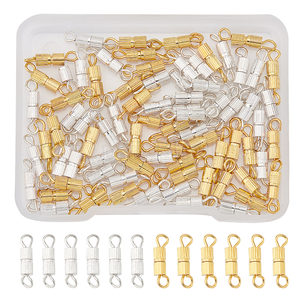 Wholesale SUPERFINDINGS 100 sets Silver Golden Brass Screw Clasps