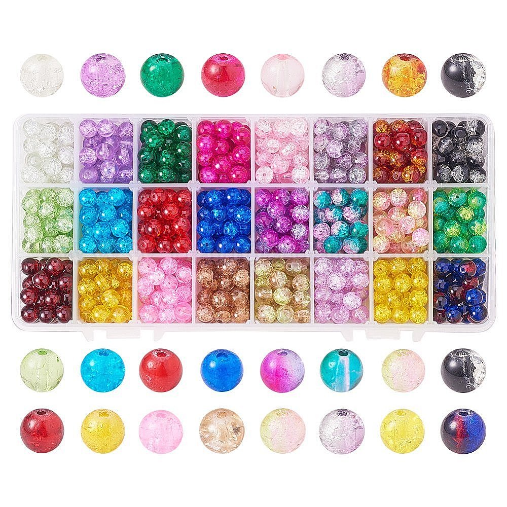 Shop Spray Painted Crackle Glass Beads for Jewelry Making PandaHall