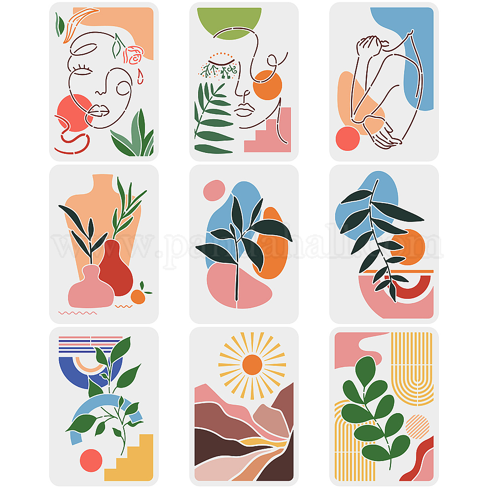 FINGERINSPIRE Varenstencil voor het schilderen 30 x 30 cm varenbladeren schilderij stencil herbruikbaar bladpatroon plantenthema sjabloon voor