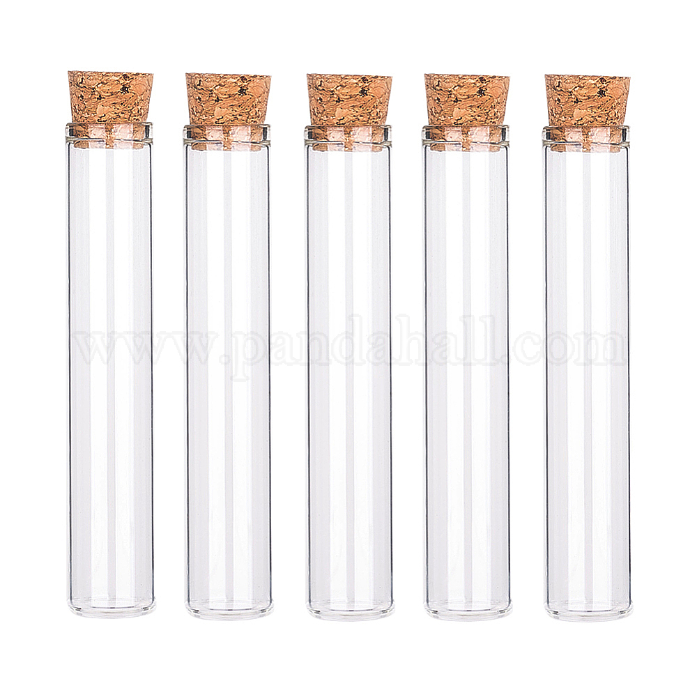 Shop BENECREAT 20PCS 30ml Glass Test Tube with Cork Stopper Clear Flat