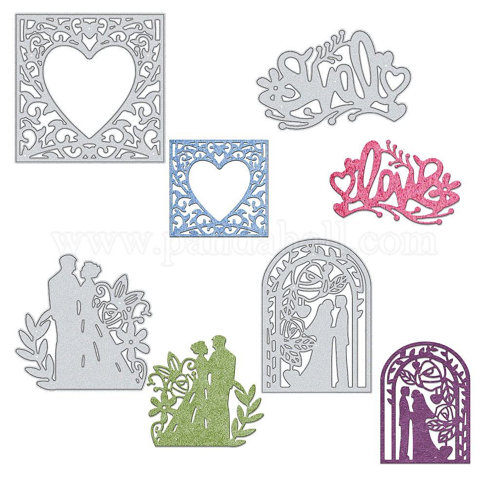 Shop GLOBLELAND 4Pcs Wedding Metal Cutting Dies Bride Groom Stencil ...