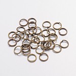Eisen offenen Ringe springen, Nickelfrei, Antik Bronze Farbe, 21 Gauge, 6x0.7 mm, Innendurchmesser: 4.6 mm, ca. 191 Stk. / 10 g