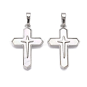 Подвески из латуни и ракушек KK-N254-209P