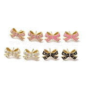 Серьги-гвоздики из латуни с бантом EJEW-R162-05G