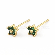 Серьги-гвоздики с кубическим цирконием EJEW-C035-15G-01