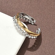 Двухцветные манжетные кольца из нержавеющей стали 304 RJEW-S635-01GP-D