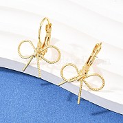 Серьги-кольца из латуни с бантом для женщин EJEW-A150-04A-G