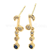 Серьги-гвоздики с кубическим цирконием и музыкальной нотой KK-C026-17G